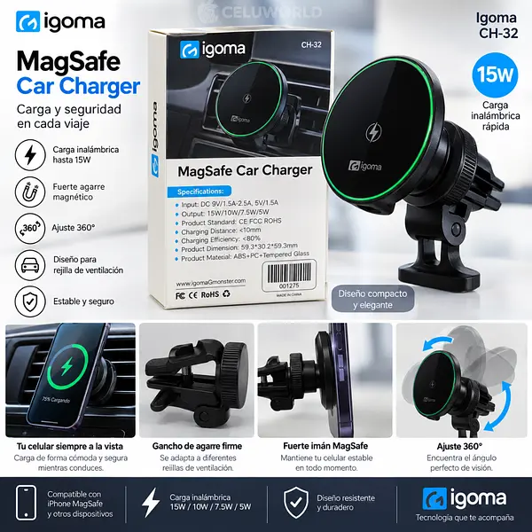 Soporte De Carro Magnetico  Igoma
