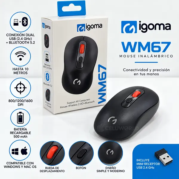 Mouse inalámbrico Igoma WM67
